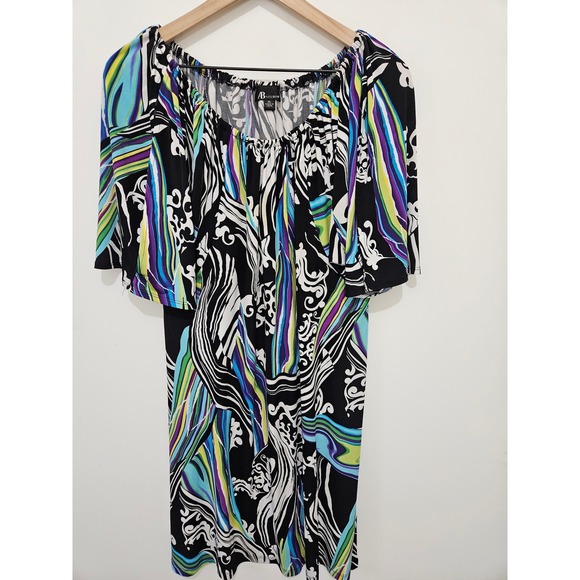 AB Studio Dresses & Skirts - AB Studio‎ Women Psychedelic Swirl Scroll Print Flutter Sleeve Mini Dress XL